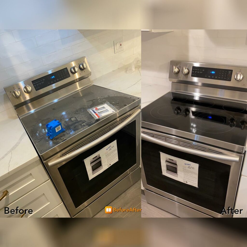 Before & After Electric Stove Cleaning