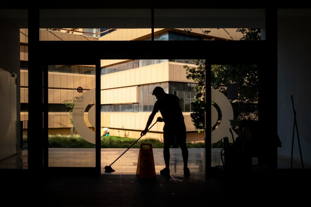commercial cleaning services employee
