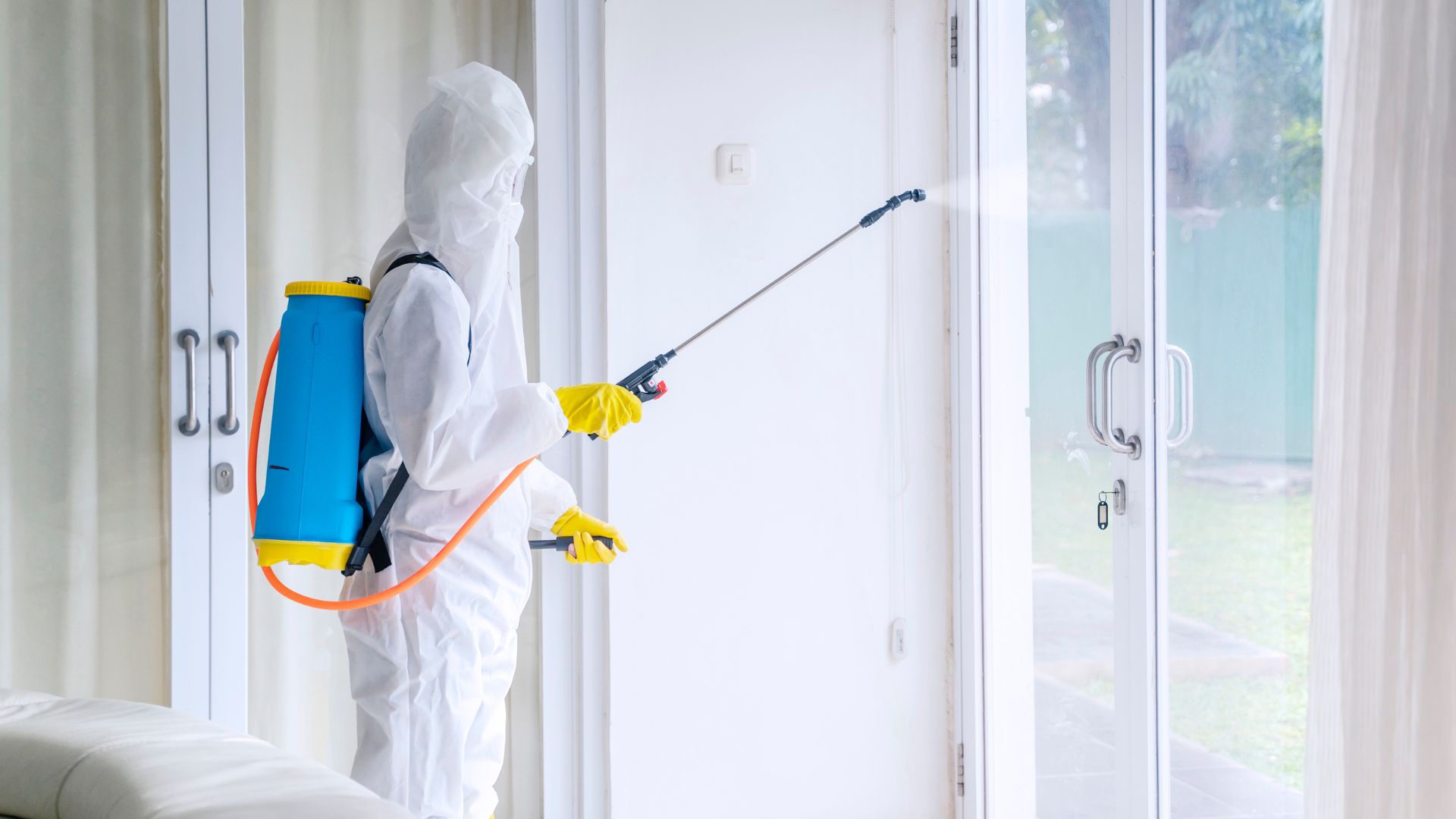 Disinfecting glass doors