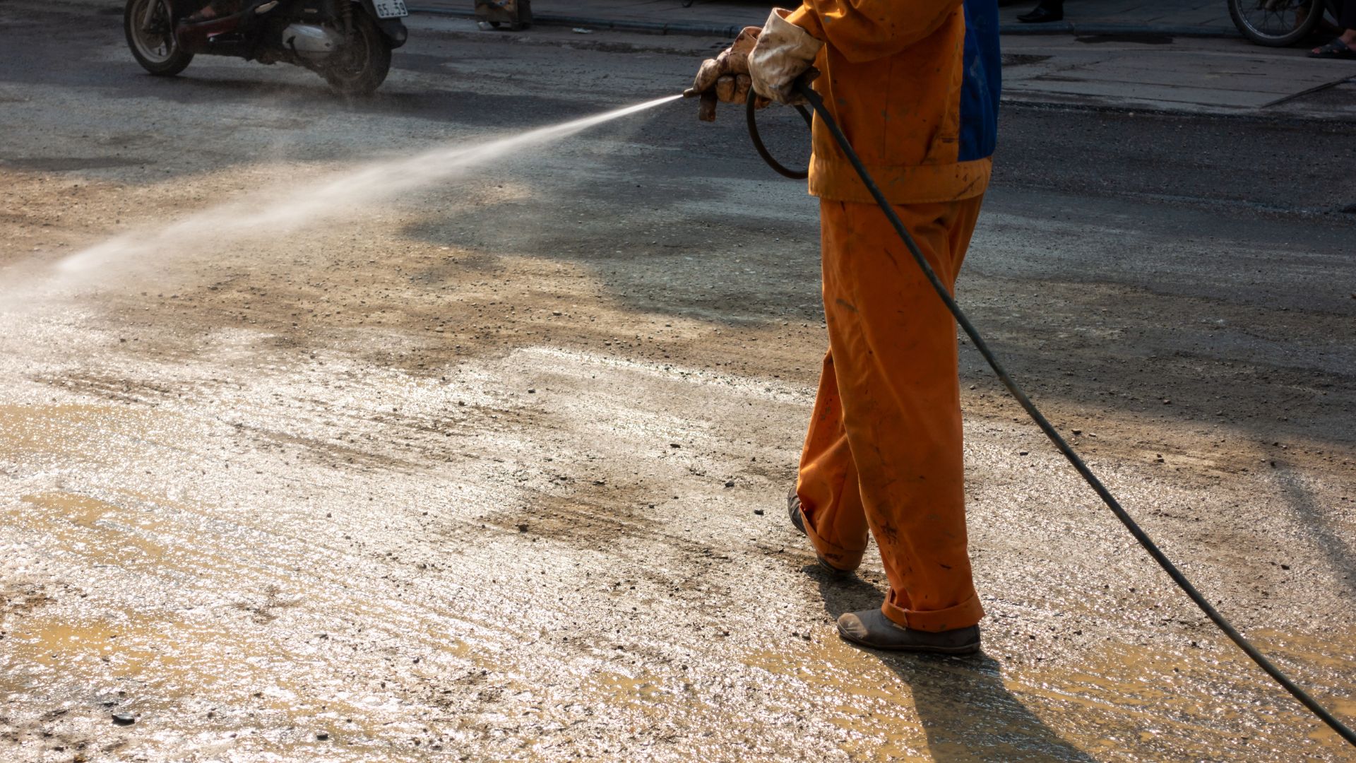 Power washing outdoor