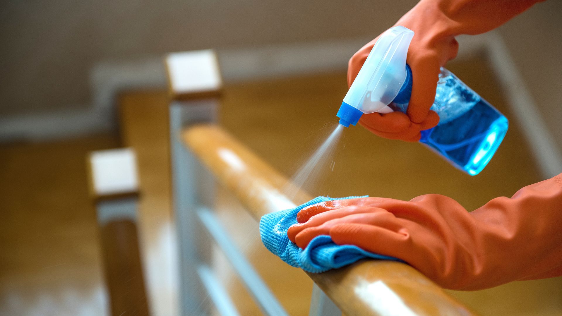 Wiping stair rails