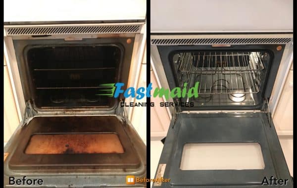 Before and after image of house cleaning service