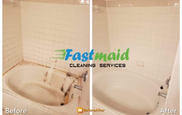 Before and after image of deep house cleaning service
