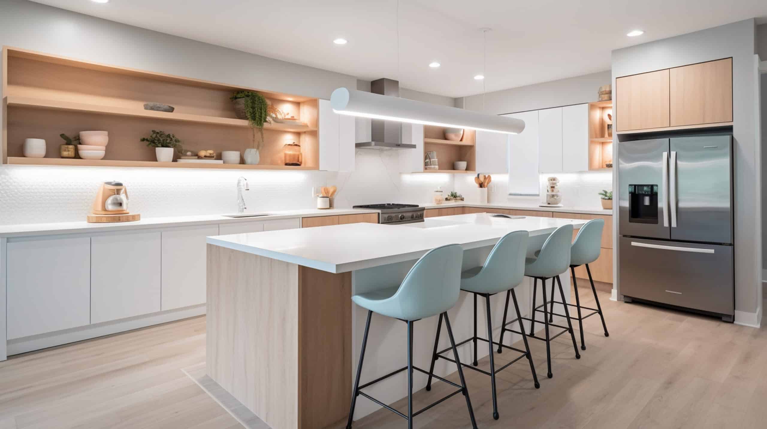 White and grey modern kitchen