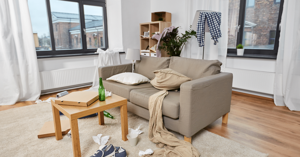 Messy living room